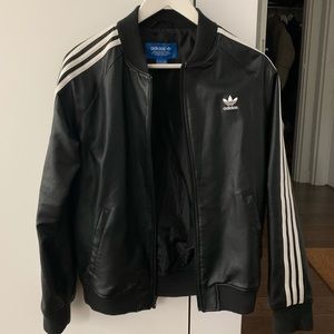 Adidas Originals - faux leather bomber jacket